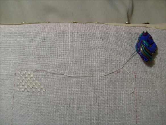 Start of needlework piece